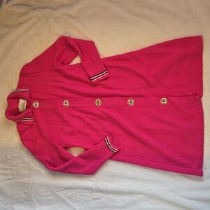 Steve Fabrikant size 8 vintage Pink sweater dress with enamel buttons